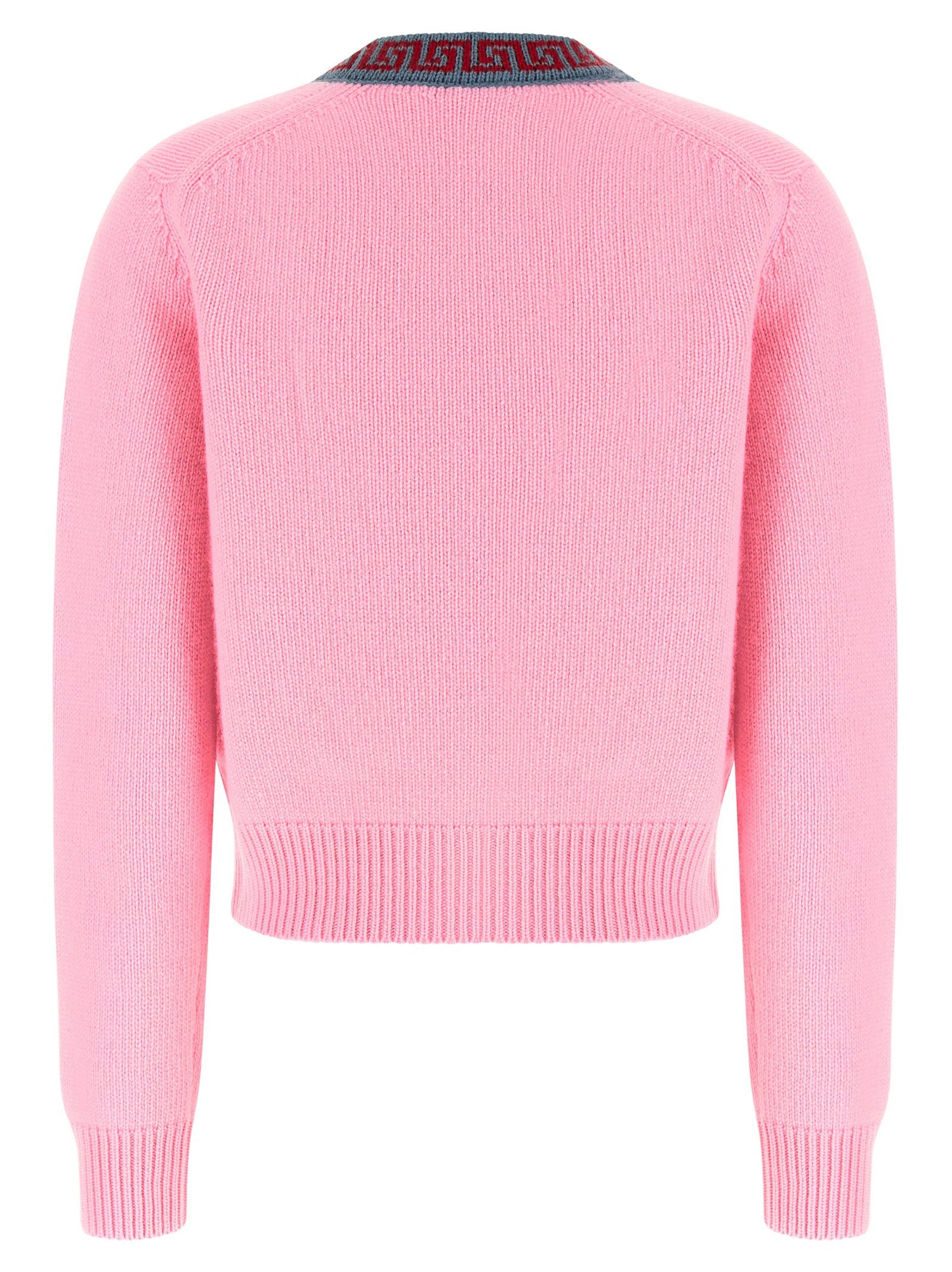 Versace Wool And Cashmere Cardigan Pink