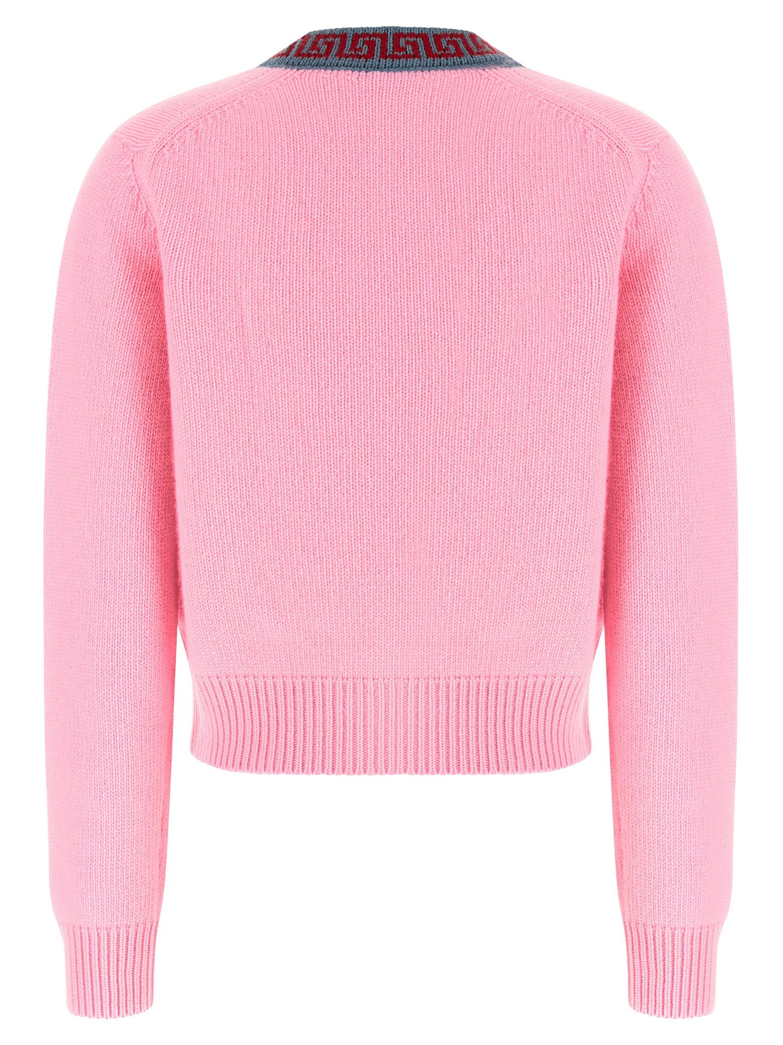 Versace Wool And Cashmere Cardigan Pink