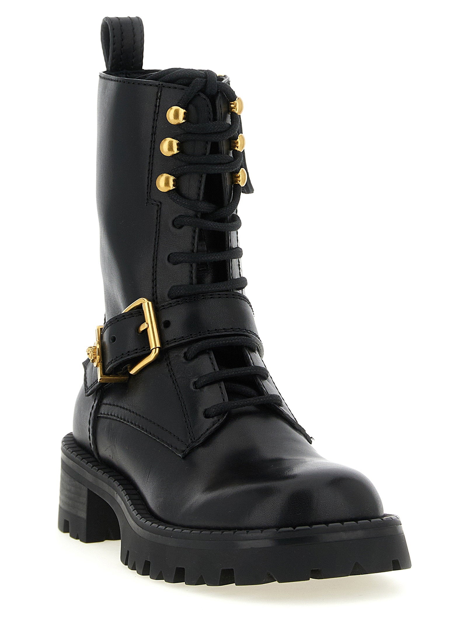 Versace Ankle Boots With Buckle Black