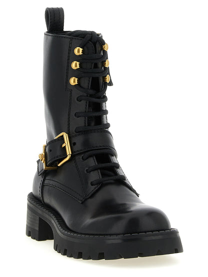 Versace Ankle Boots With Buckle Black