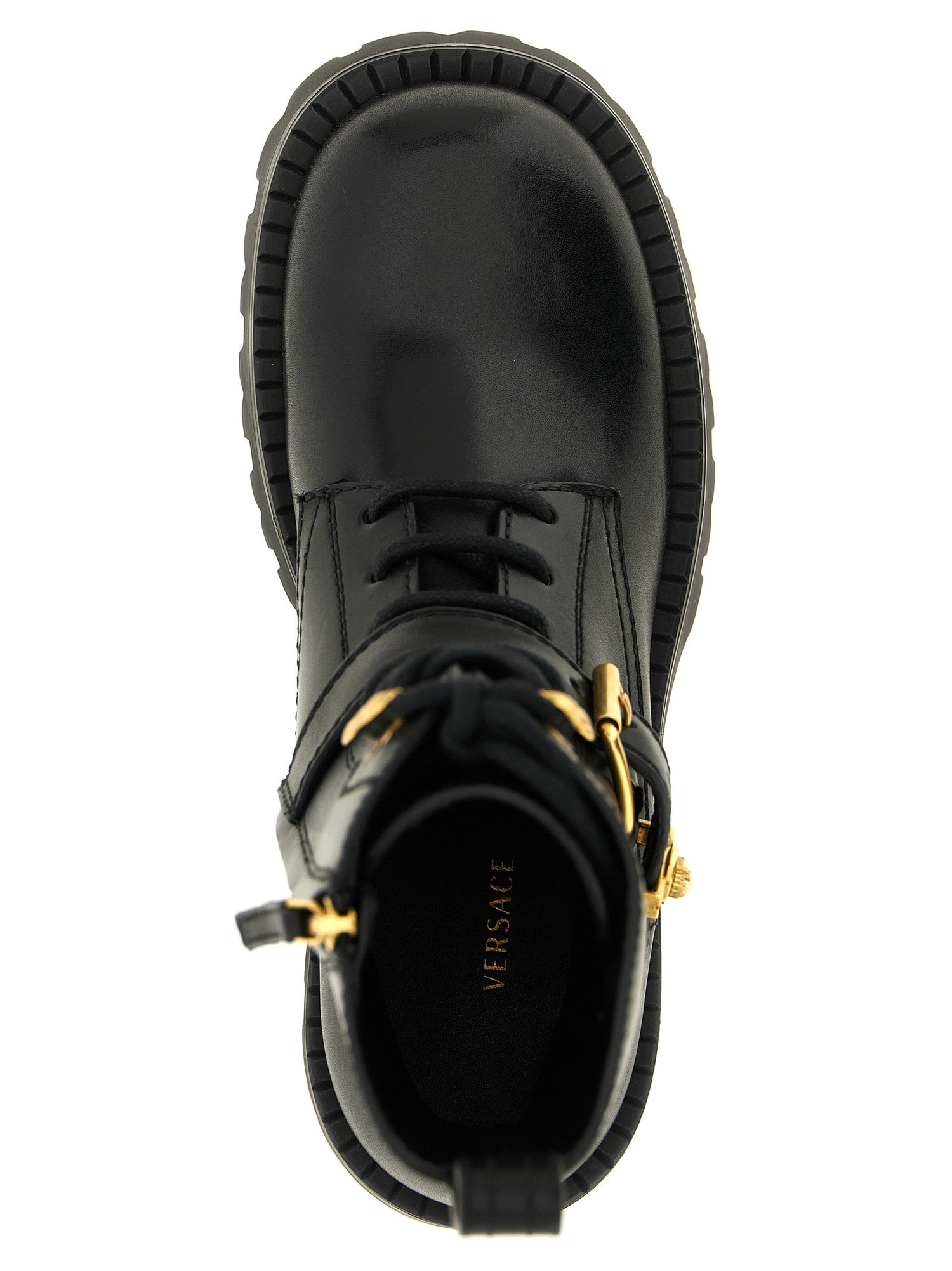 Versace Ankle Boots With Buckle Black