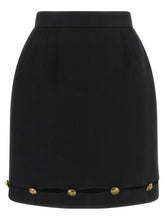Versace Grain De Poudre Wool Skirt Black