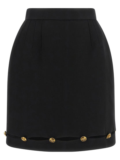 Versace Grain De Poudre Wool Skirt Black