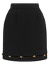 Versace Grain De Poudre Wool Skirt Black