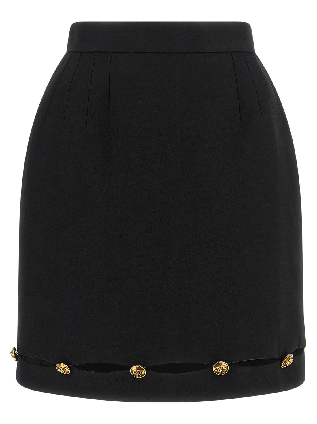 Versace Grain De Poudre Wool Skirt Black