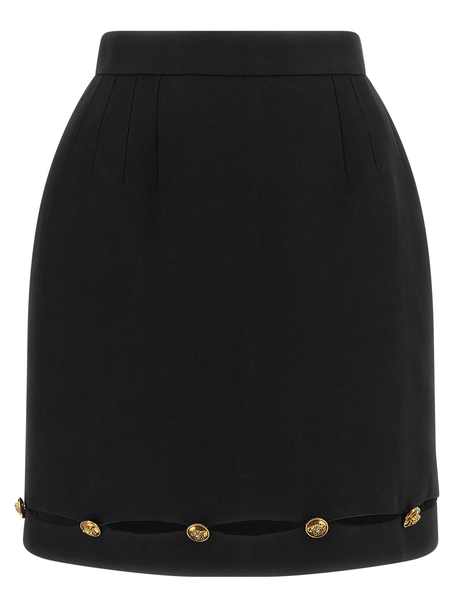 Versace Grain De Poudre Wool Skirt Black
