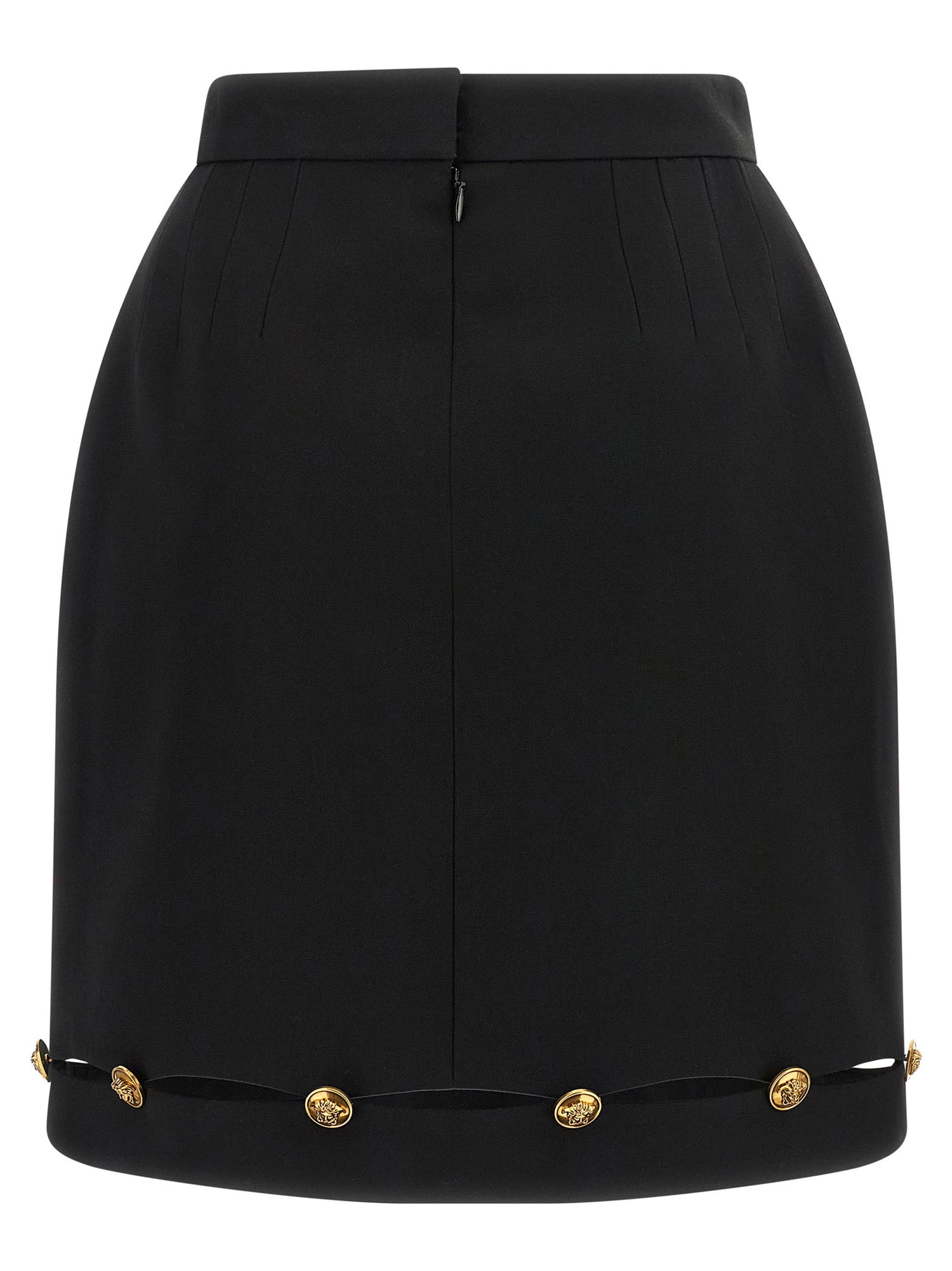 Versace Grain De Poudre Wool Skirt Black