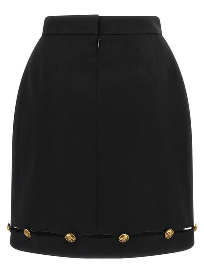 Versace Grain De Poudre Wool Skirt Black