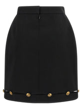 Versace Grain De Poudre Wool Skirt Black