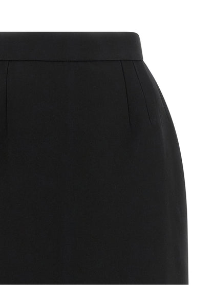 Versace Grain De Poudre Wool Skirt Black