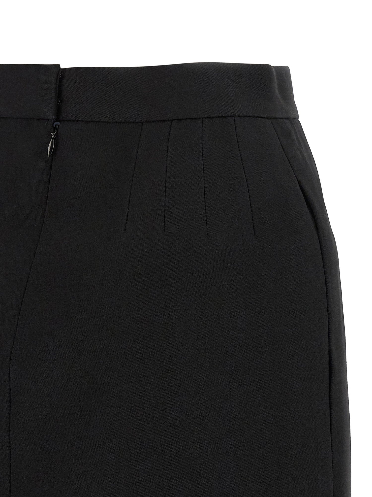 Versace Grain De Poudre Wool Skirt Black