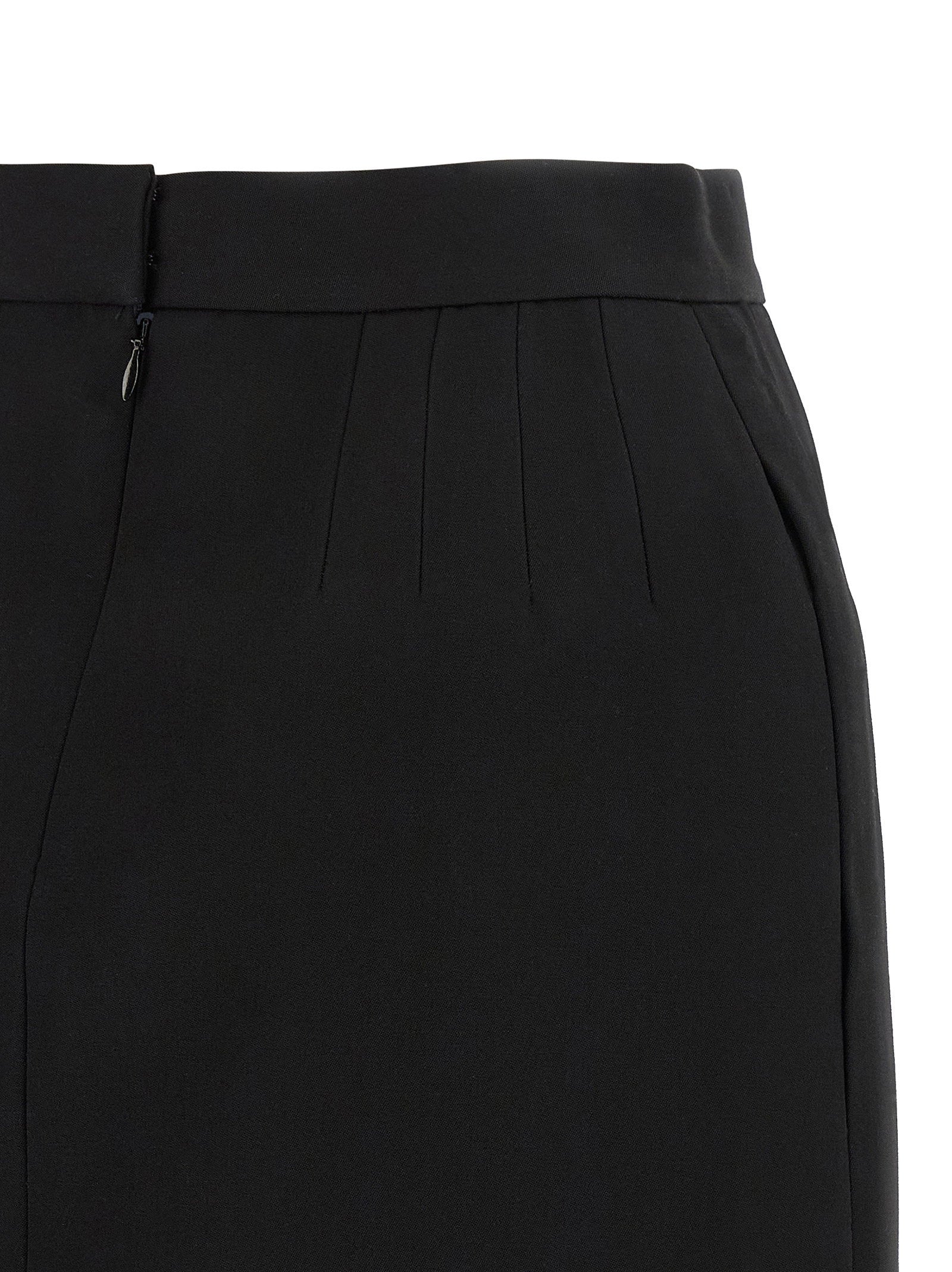 Versace Grain De Poudre Wool Skirt Black