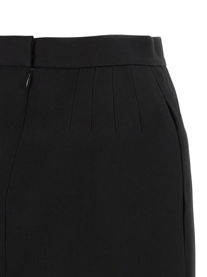 Versace Grain De Poudre Wool Skirt Black