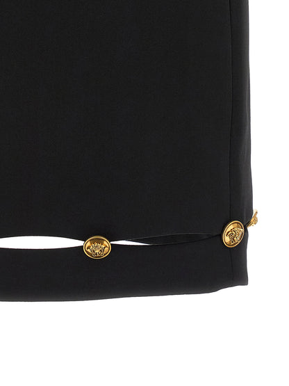 Versace Grain De Poudre Wool Skirt Black