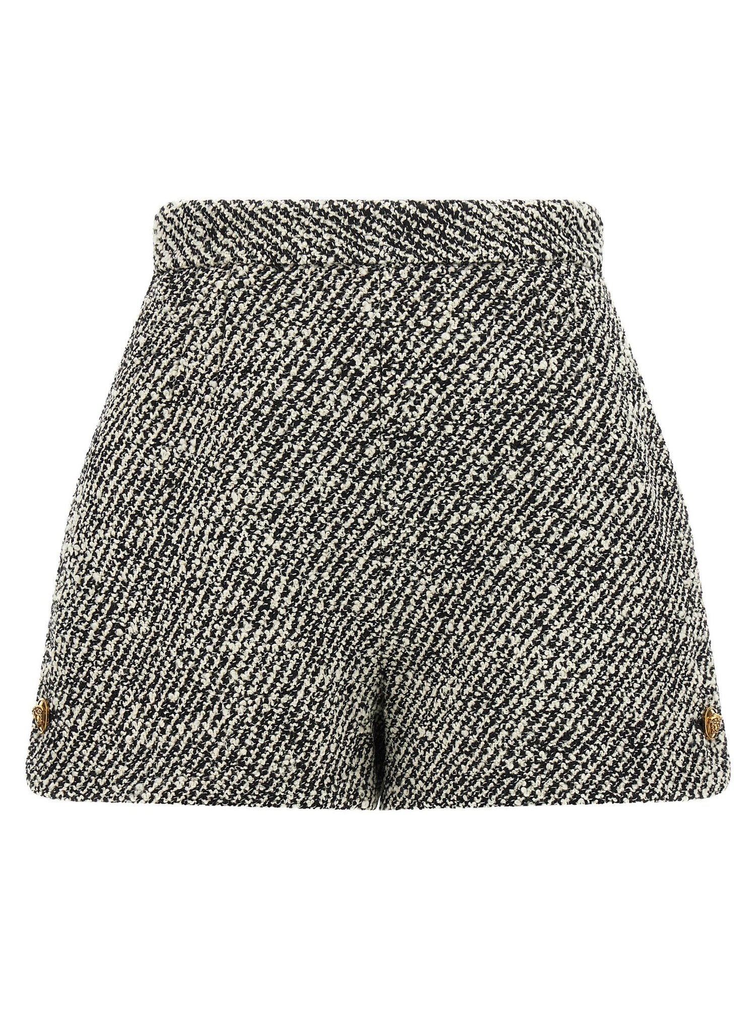 Versace Bouclé Wool Shorts White/black