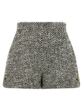 Versace Bouclé Wool Shorts White/black