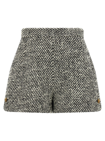 Versace Bouclé Wool Shorts White/black