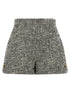Versace Bouclé Wool Shorts White/black