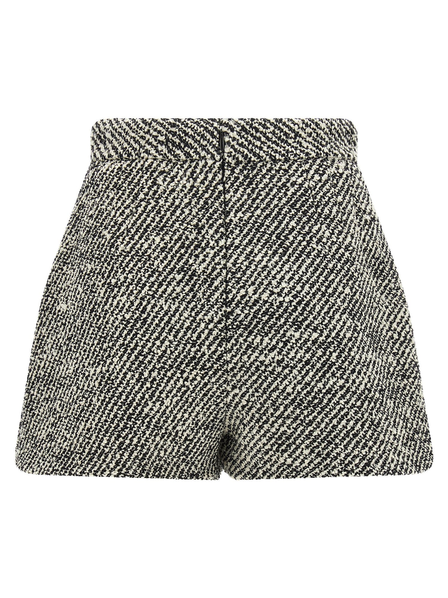 Versace Bouclé Wool Shorts White/black