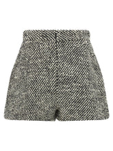 Versace Bouclé Wool Shorts White/black