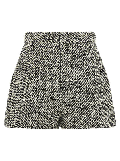 Versace Bouclé Wool Shorts White/black
