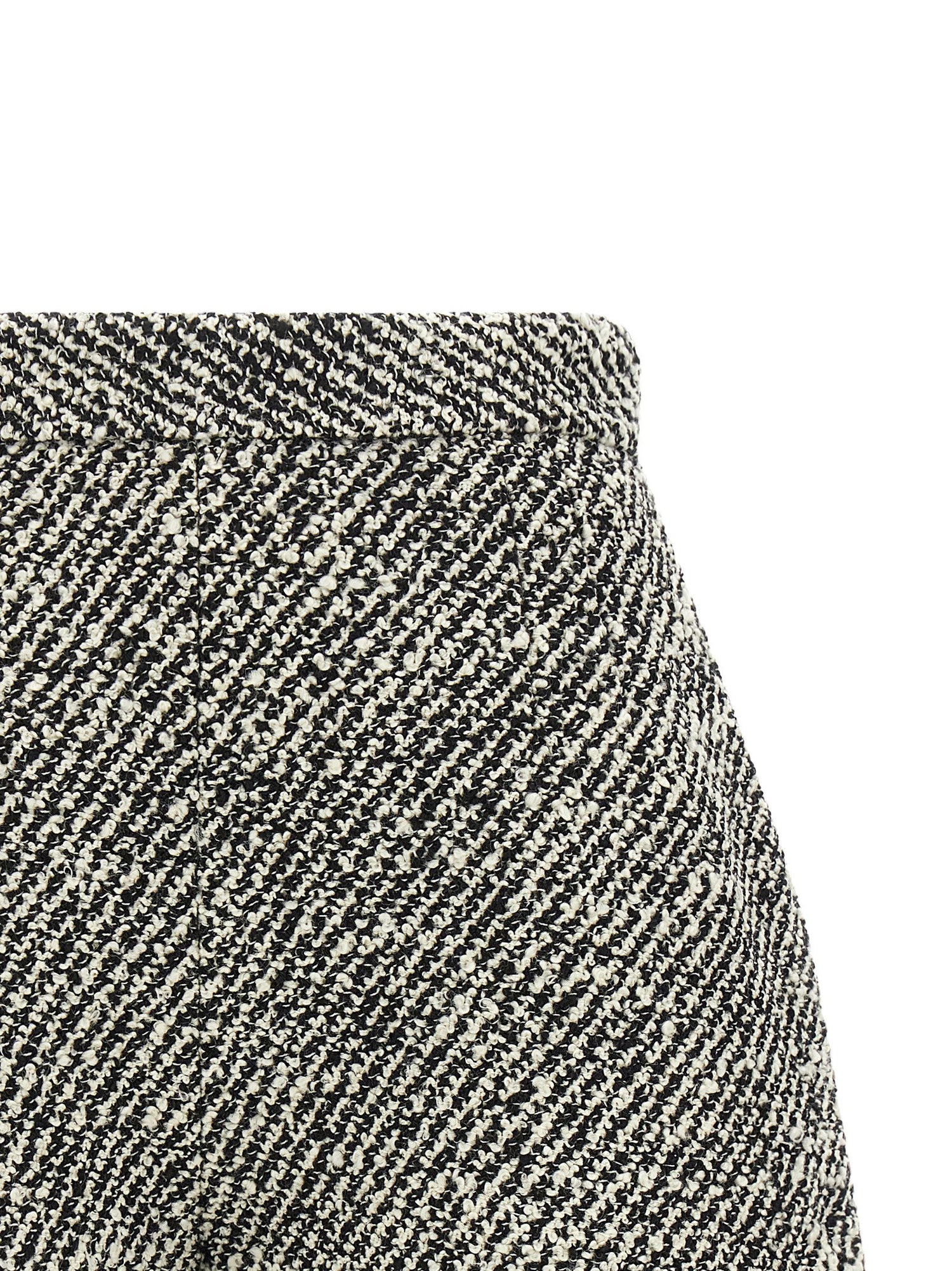 Versace Bouclé Wool Shorts White/black