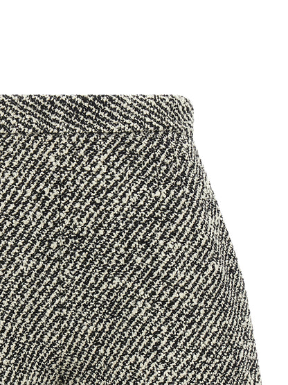 Versace Bouclé Wool Shorts White/black