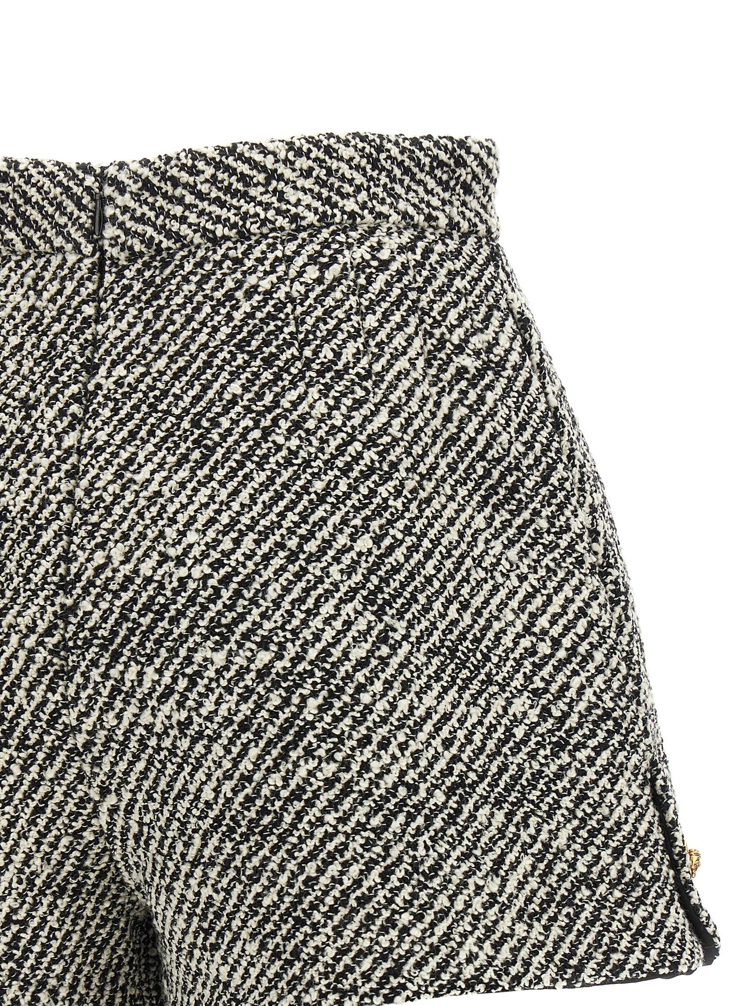 Versace Bouclé Wool Shorts White/black