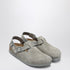 Birkenstock Stone Grey Suede Tokyo Slippers Grey