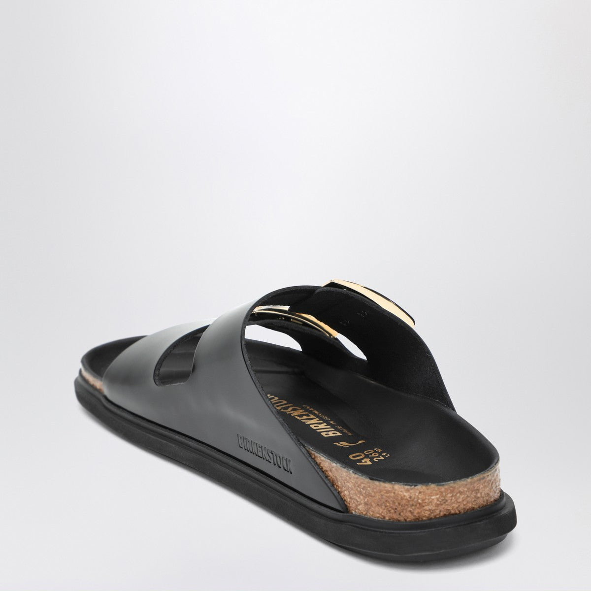 Birkenstock Slide Arizona Droplet Buckle Black Patent Leather Sandals Black
