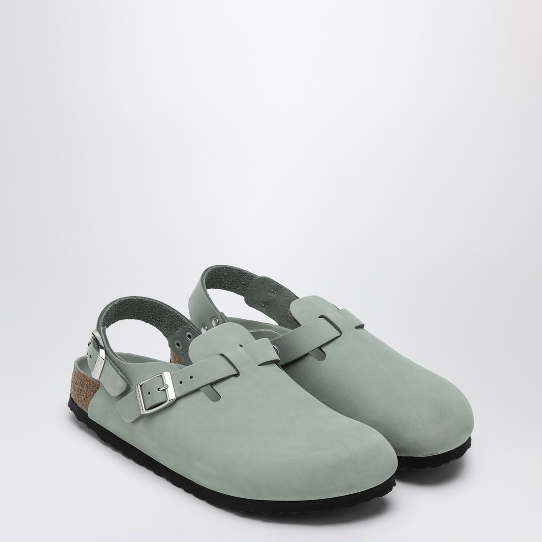 Birkenstock Sage Green Suede Tokyo Slippers with Anatomical Footbed green