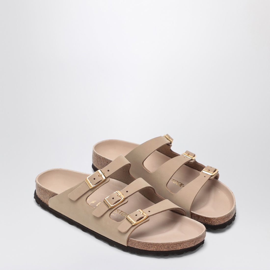 Birkenstock Florida Sandcastle Suede Leather Slippers Beige