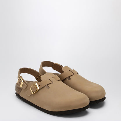 Birkenstock Sand Suede Tokyo Buckle Strap Slippers Beige