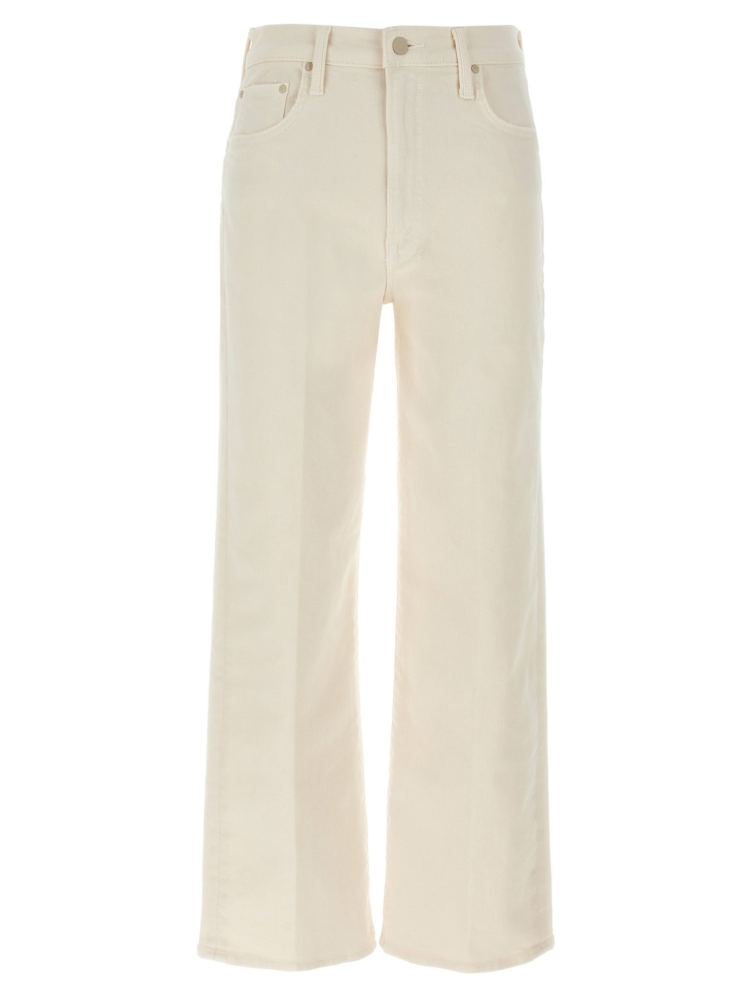 Mother The Rambler Zip Ankle Jeans White