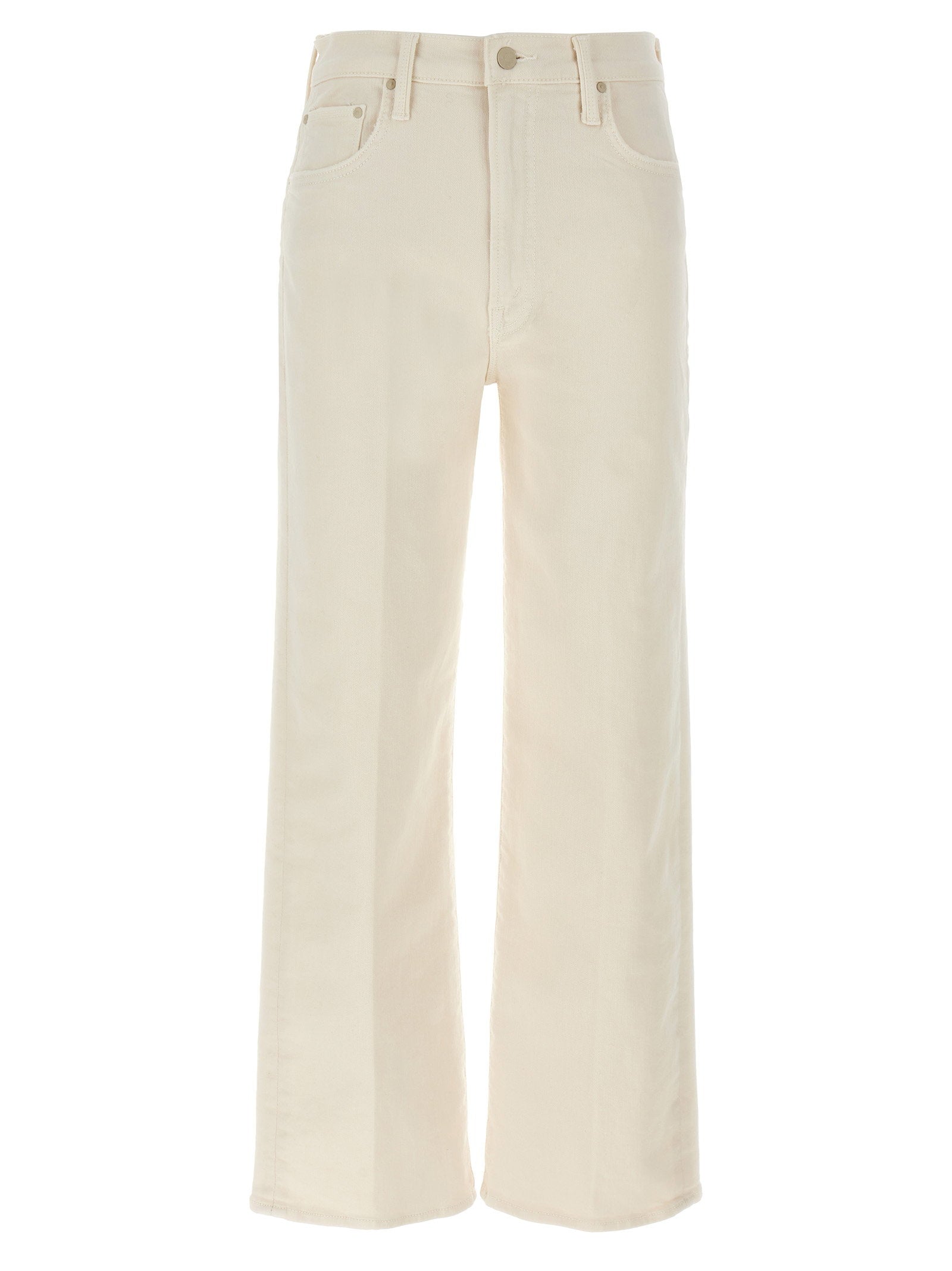 Mother The Rambler Zip Ankle Jeans White