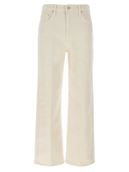Mother The Rambler Zip Ankle Jeans White