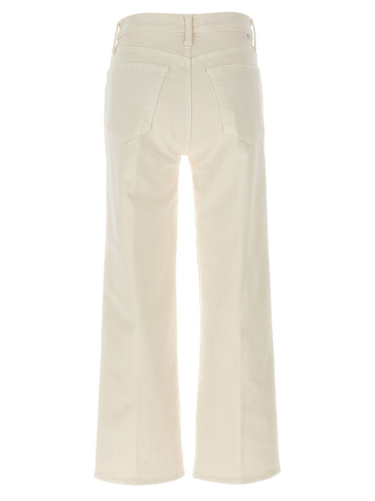 Mother The Rambler Zip Ankle Jeans White