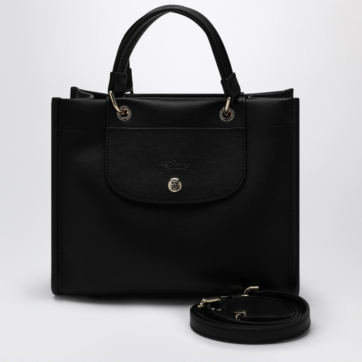 Longchamp Cabas S Leather Tote Bag Black black