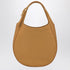 Longchamp Small Le Foulonné Leather Shopping Bag Nutmeg Brown