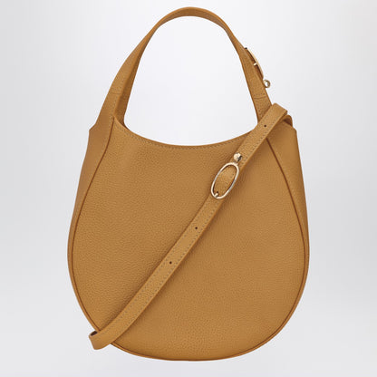 Longchamp Small Le Foulonné Leather Shopping Bag Nutmeg Brown