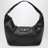 Longchamp Le Pliage Xtra Large Black Leather Hobo Bag black