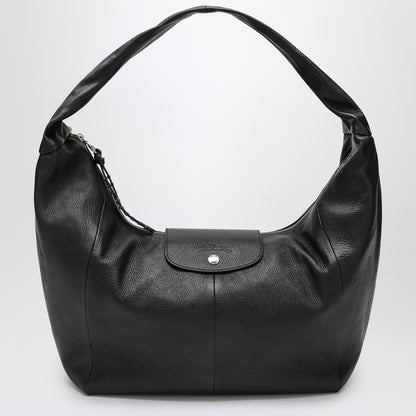 Longchamp Le Pliage Xtra Large Black Leather Hobo Bag black