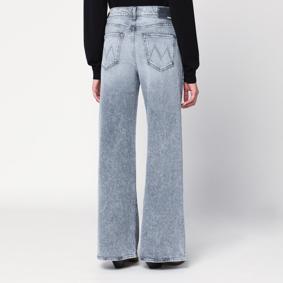 Mother The Ditcher Roller Sneak Palazzo Jeans Grey