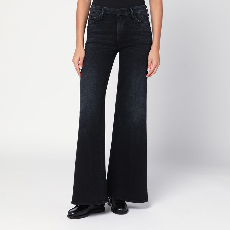 Mother The Roller Sneak Flared Stretch-Denim Jeans Black