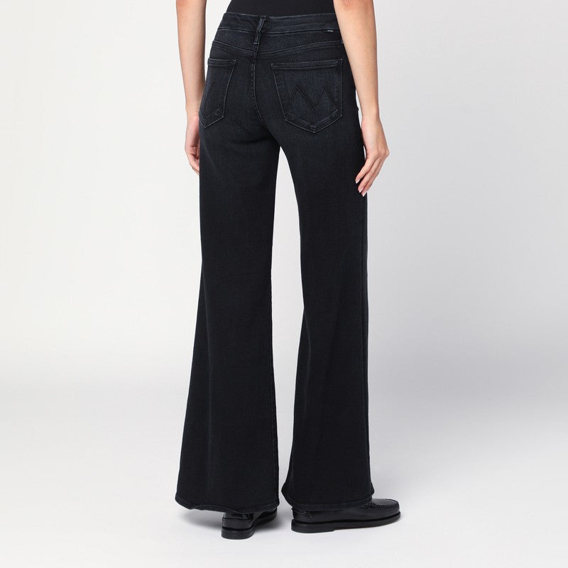 Mother The Roller Sneak Flared Stretch-Denim Jeans Black