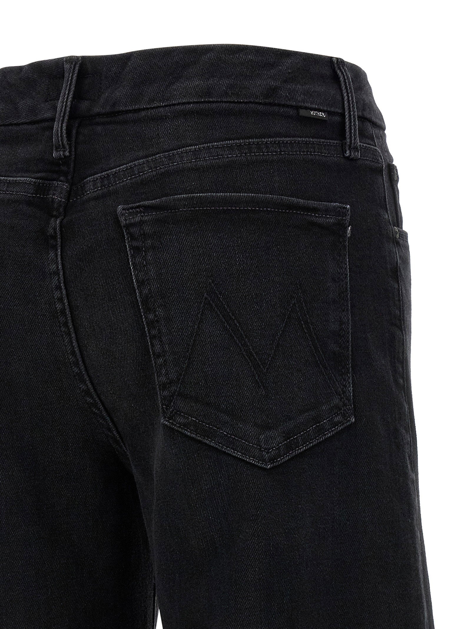 Mother The Roller Sneak Jeans Black  