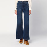 Mother The Hustler Roller Sneak Palazzo Wide-Leg Jeans Blue