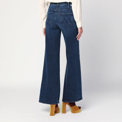 Mother The Hustler Roller Sneak Palazzo Wide-Leg Jeans Blue