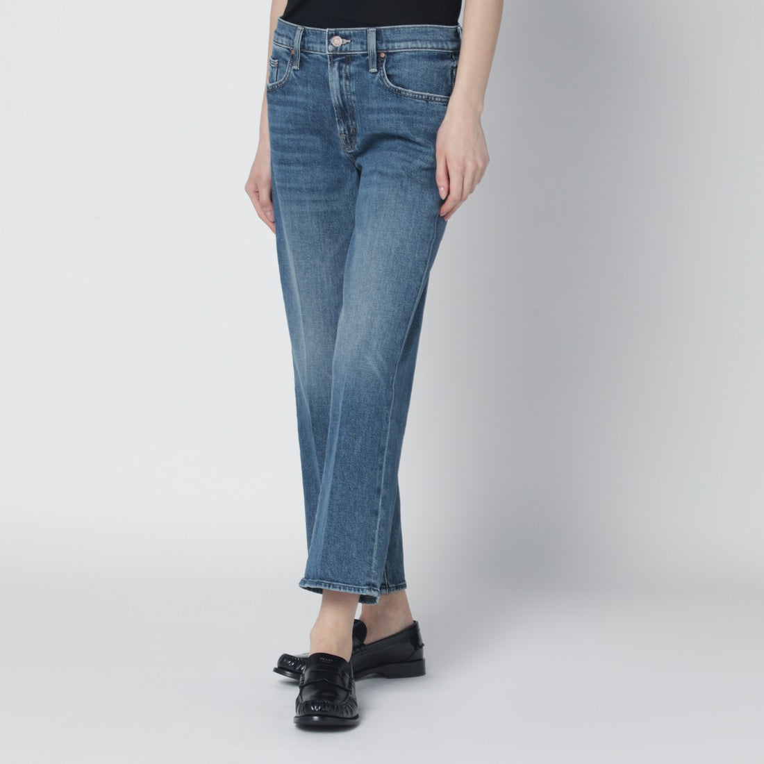 Mother Troublemaker Straight-Leg Jeans Blue blue