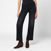 Mother Faded Black Wide-Leg Zip Jeans Black